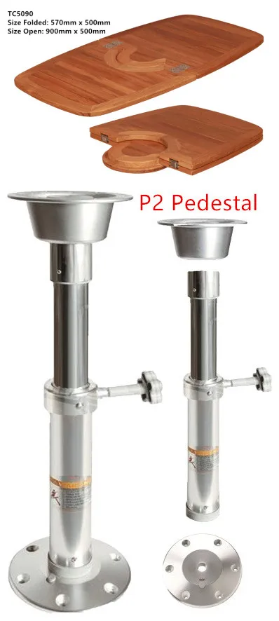 TC5090 and Pedestal Складная столешница из тика 570/900*500 мм Морская Лодка Яхта RV Caravan TC5090 - Цвет: TC5090 and Pedestal