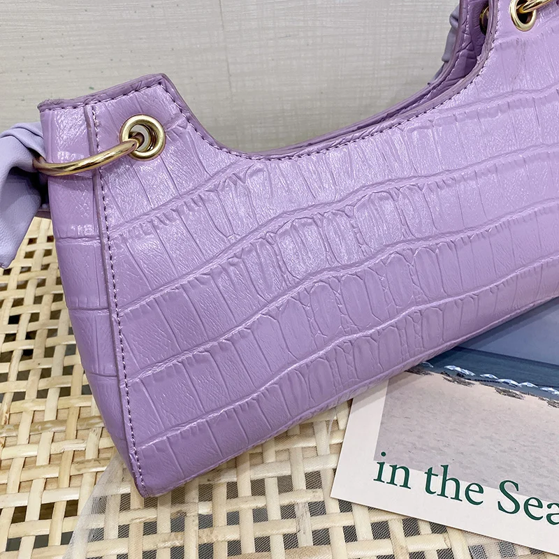 New Fashion Crocodile Pattern Baguette Bag Summer Crossbody Shoulder Bags Ladies Casual Hobos Travel | Багаж и сумки