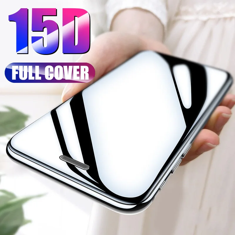 Защитное стекло 15D закаленное для iPhone X XS 6 6S 7 8 plus 11 Pro MAX XR Xs 6|Защитные стёкла и