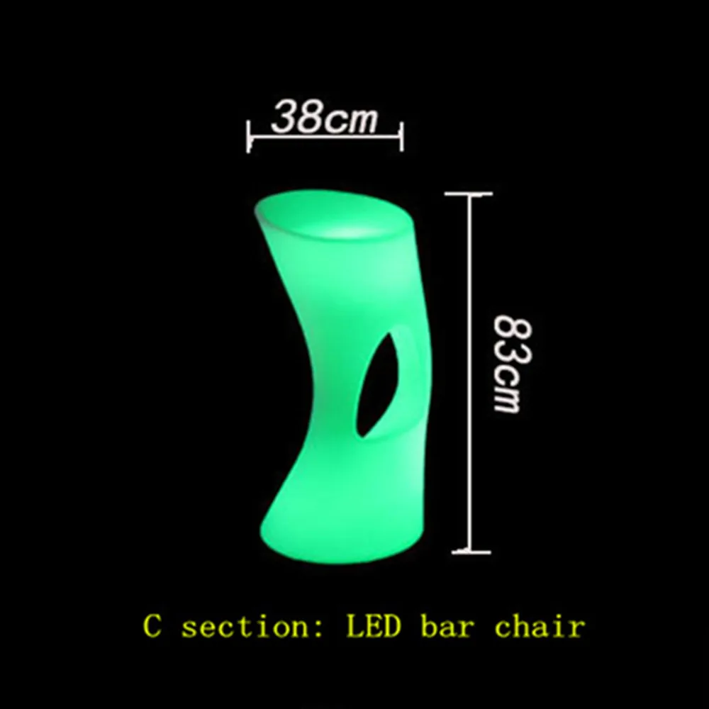 

New Luminous Waterproof Chair Stool LED Bar Chair Barstool Upholstered LEDCommercial Bar Furniture Bar Stools Bar Stools Modern