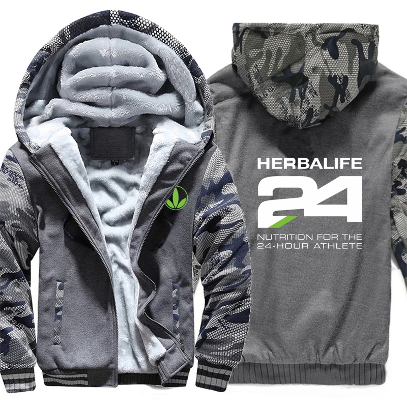 

Herbalife Nutrition Hoodies Winter Camouflage Sleeve Jacket Men Fleece Herbalife nutrition 24 Sweatshirts