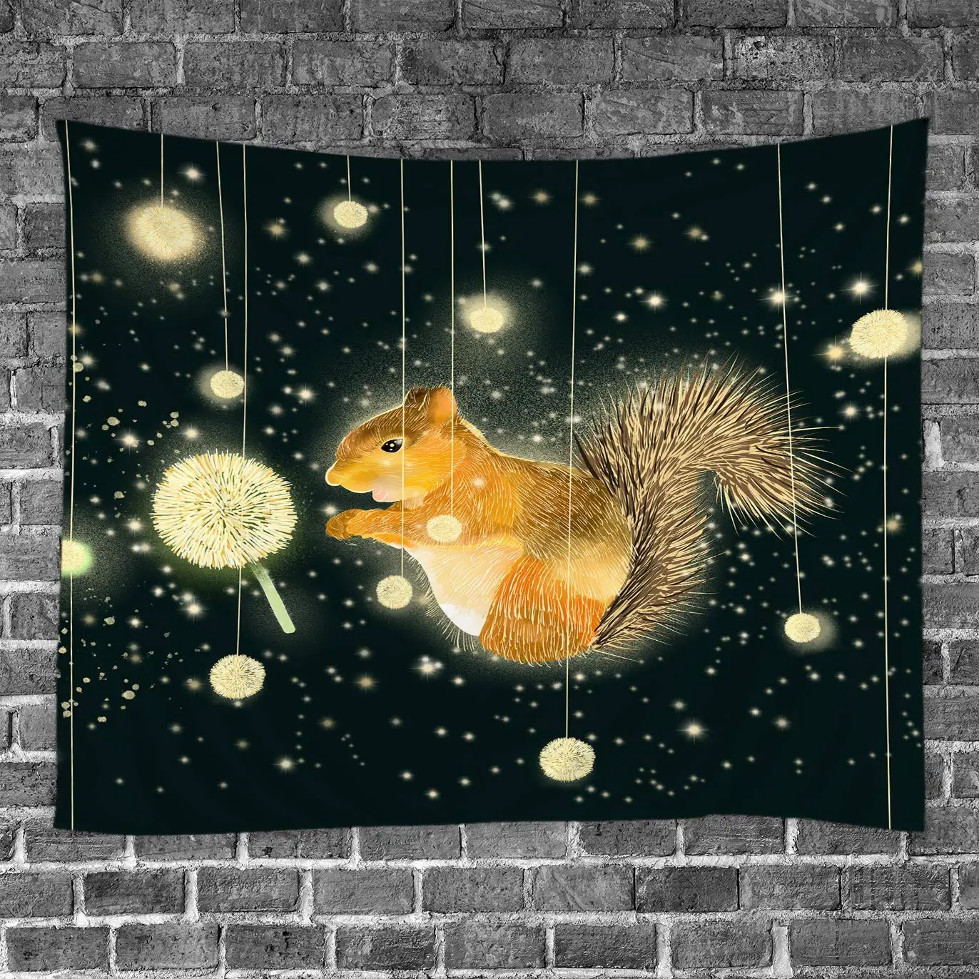 Мультфильм гобелены с изображением животных белка фантазия звездное небо