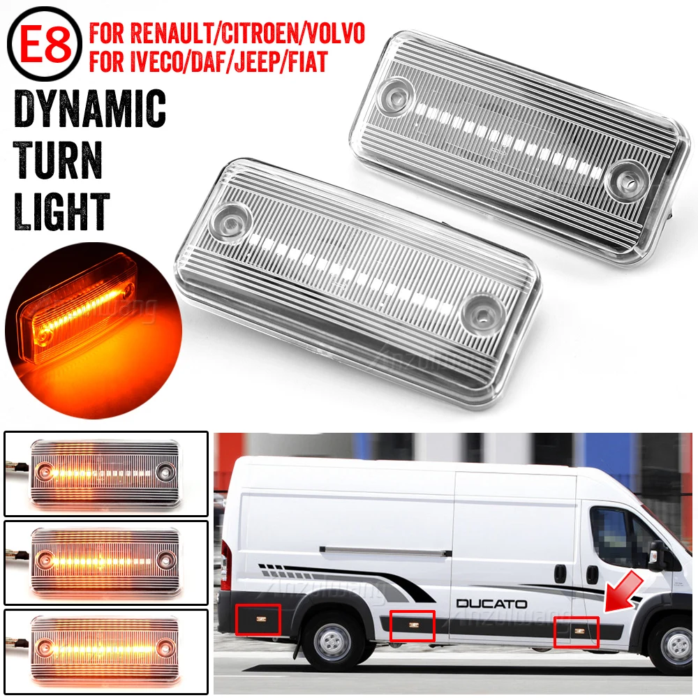 

6pcs LED Side Marker Light Lamp For Fiat Ducato Citroen Relay Peugeot Boxer Renault Magnum Midliner Volvo FE FL Man Iveco Daily