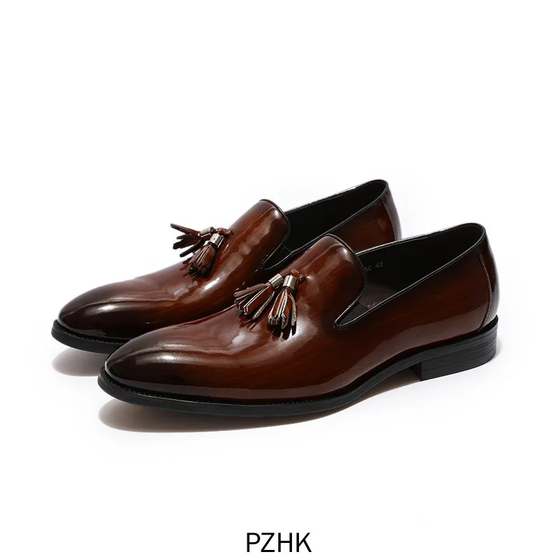 2019 Новое поступление распродажа sapatos masculino Sapatos Zapatos De Cuero Charol Para Hombre Negros Y Marrones Vestir