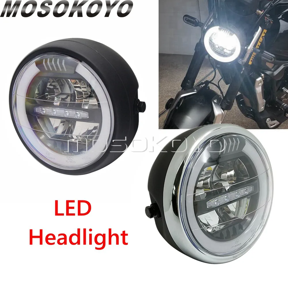 

Водонепроницаемый круглый светодиодный светильник на голову Halo Ring белый и янтарный DRL дистанционный светильник Refit Ретро Универсальный мот...