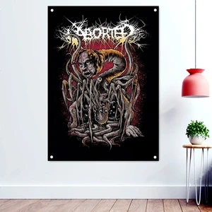 ABORTED Macabre Art Wallpaper Banners Wall Decoration Death Metal Artist Posters Scary Bloody Drawing Rock Band Icon Flags Gifts