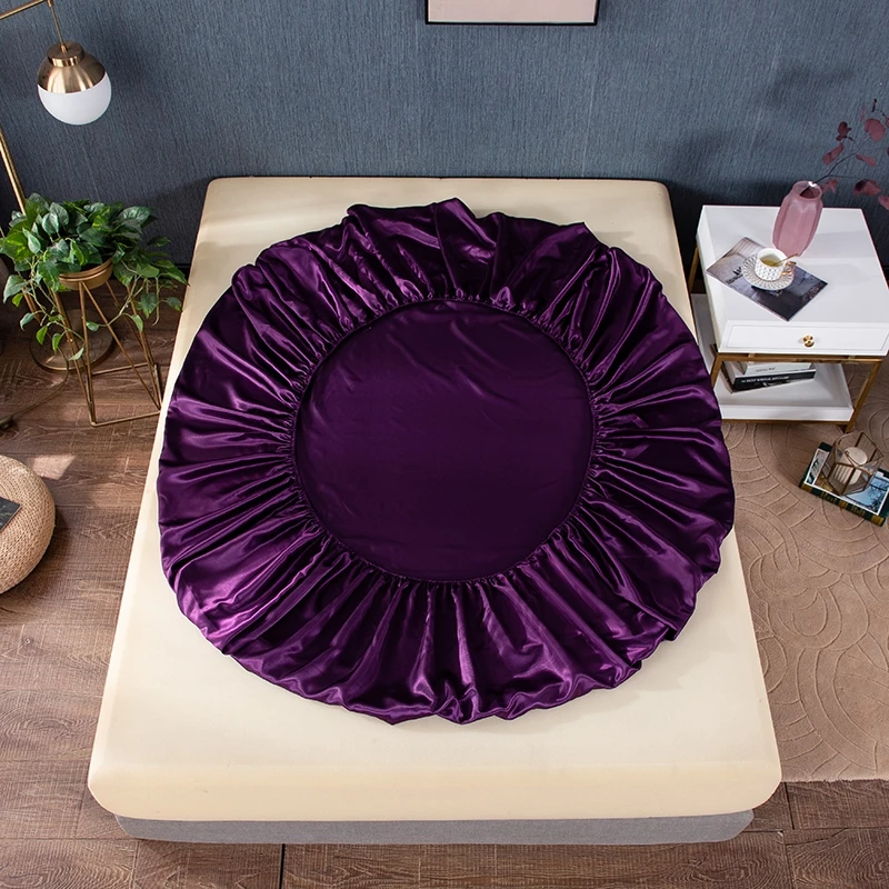 Home Textile Satin Bedsheet Standard Imitate Fitted Sheet King Queen Full Twin USA UK Size Slip Elastic Mattress Cover | Дом и сад
