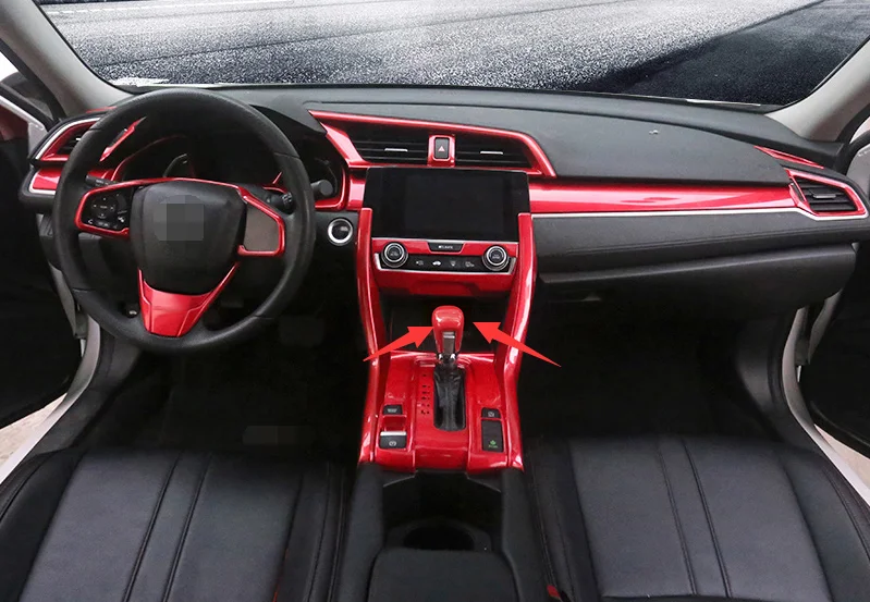 Рычаг переключения передач из АБС-пластика для Honda Civic 10 2016 2017-2020 красный рычаг