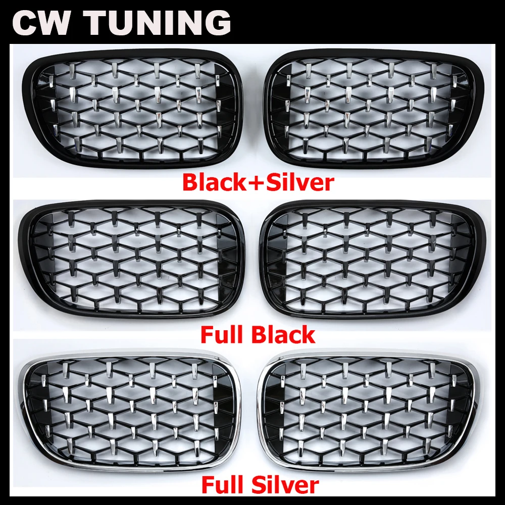 

A Pair Top Quality ABS Material Grille For BMW 7 Series G11 G12 Diamond Grille Meteor Style Front Bumper Grill Car Styling 2016+