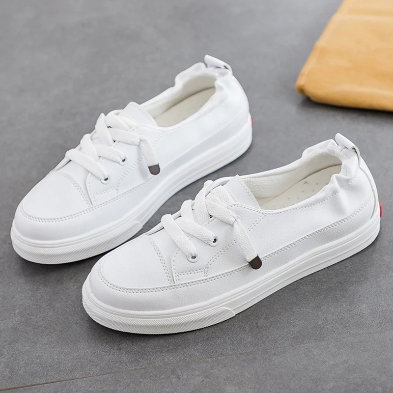 Новинка женская Вулканизированная обувь белые кроссовки повседневная с