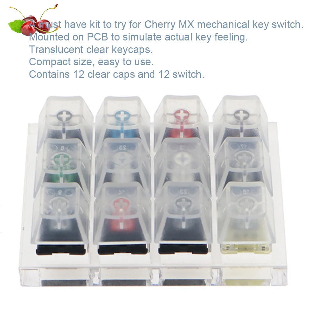 12 Keycaps инструмент для тестирования вал механический полупрозрачный имитирующий