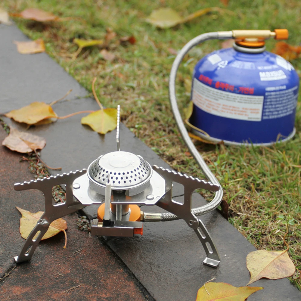 

Outdoor Gas Burners Lixada Camping Gas Stove Outdoor 3000W Fuel Ignition Stove Burners Portable Foldable Cooking Split Stove