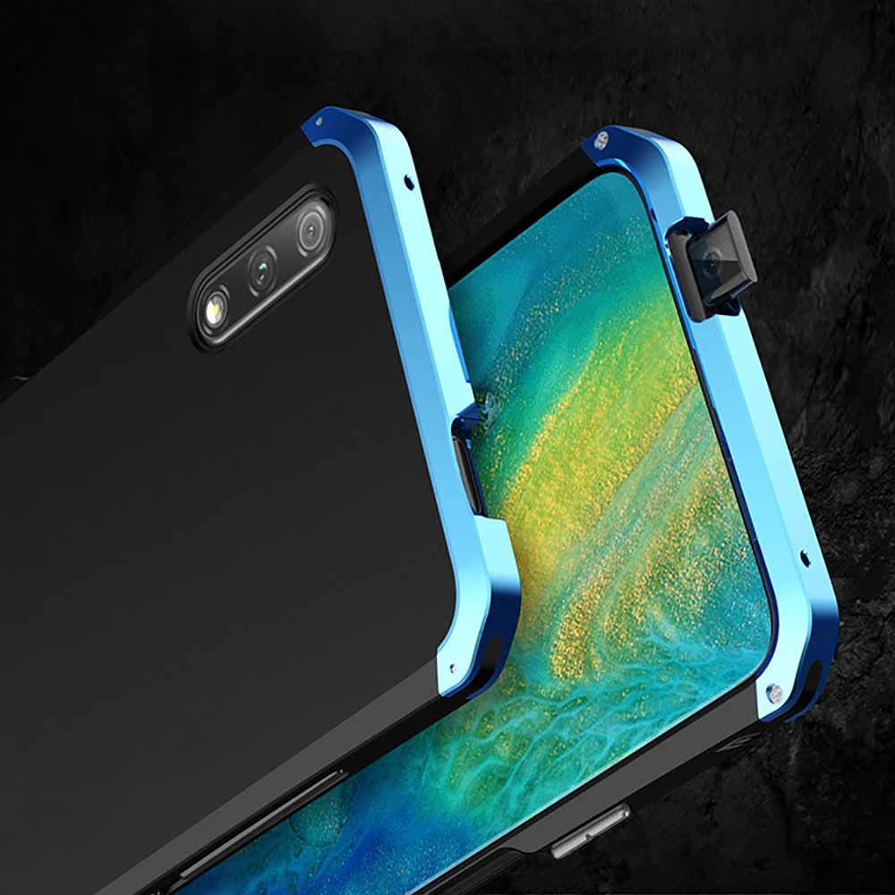 Текстурированный противоударный металлический каркас пластик для huawei P20 P10 Plus алюминиевый сплав p10Plus mate 30 10 Honor V8 V20 бампер с подарком