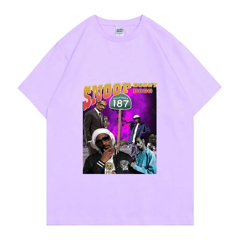 

Snoop Doggy Dogg Print T-shirt Oversized EU Size Hip Hop Tee Fashion Cool Tshirt Men Women Couples Shrink-proof Cotton T Shirts