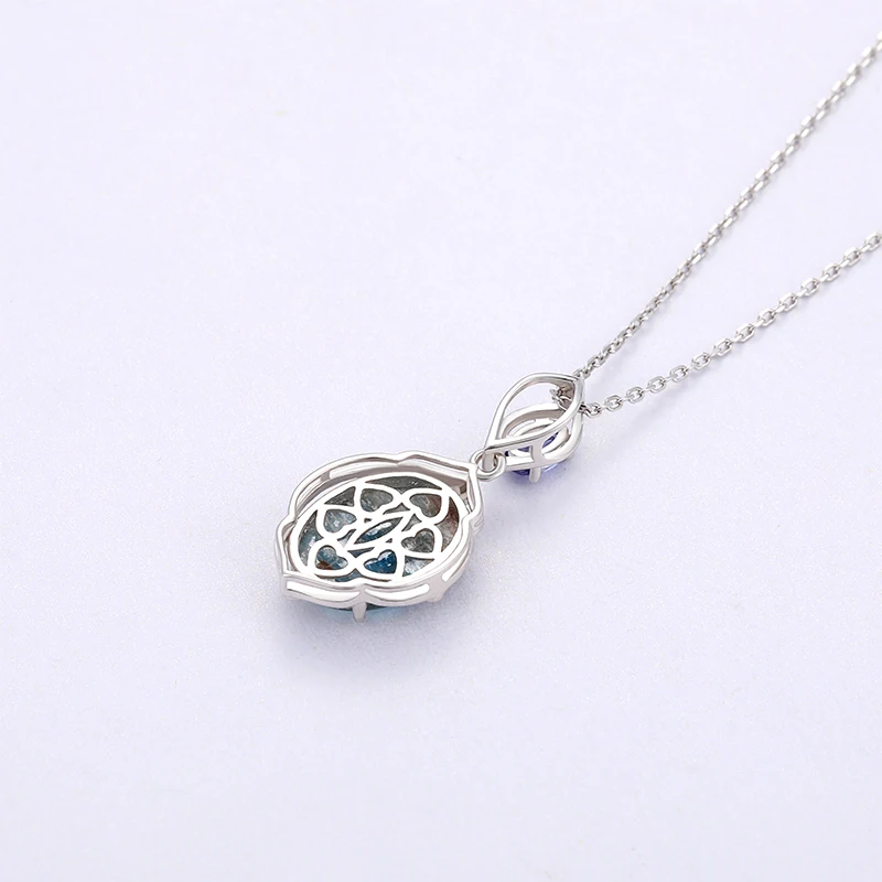 

New Trend Modern Stylish Natural Stone Kyanite Pendant Necklace 925 Sterling Silver Women Dinner Party Jewelry Birthday Gift