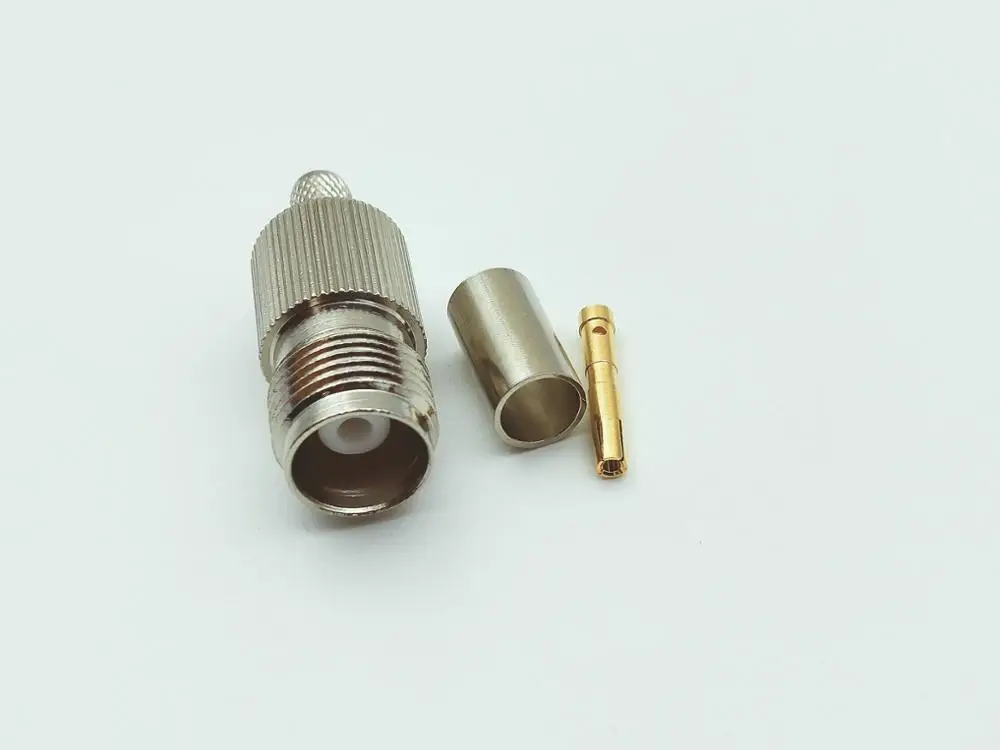 50 шт. TNC обжимной гнездовой радиочастотный разъем для LMR195 RG58 RG400 RG142 Кабельный