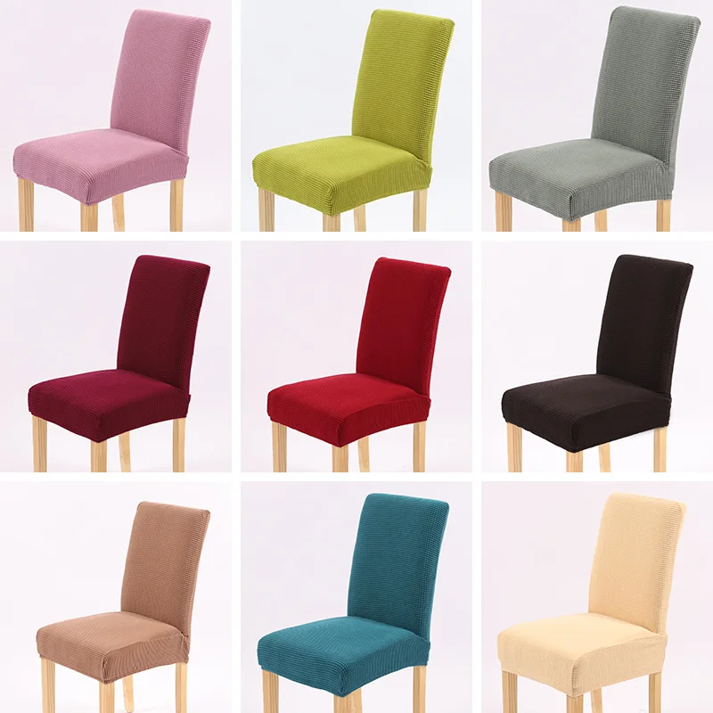 

New Super Soft Elastic Chair Cover Solid color Spandex Stretch Chair Slipcover for Kitchen Dining Room Decoration Chairs Covers