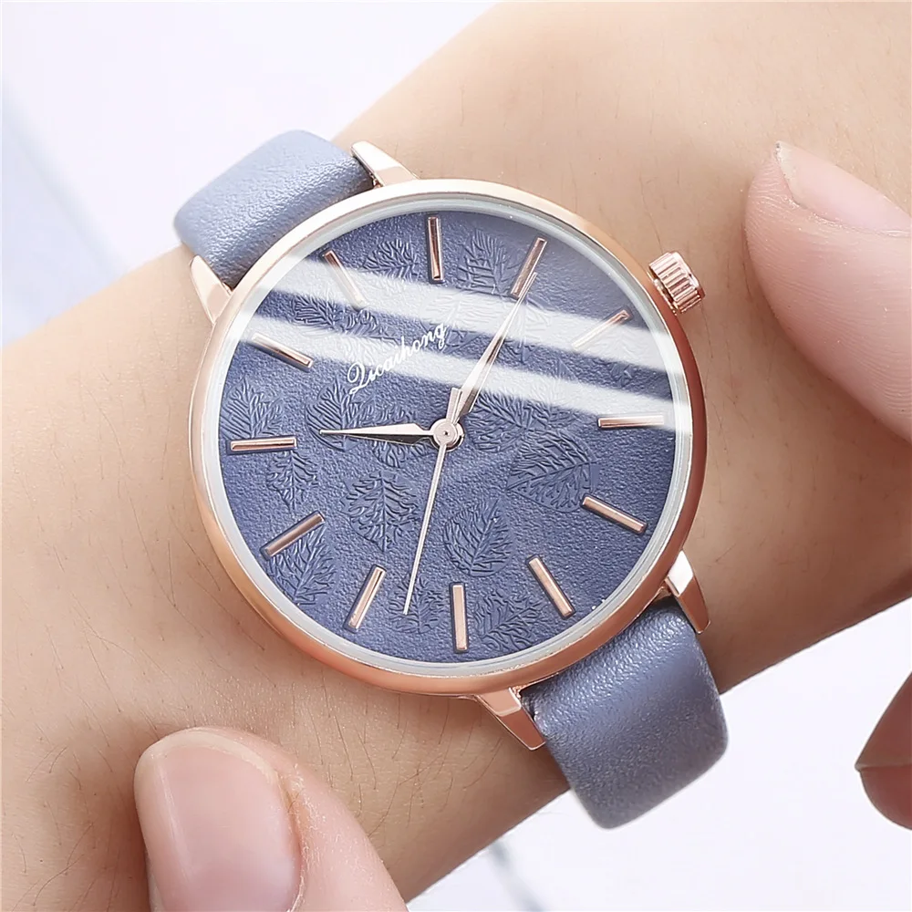 

Simple Fashion Casual Korean Women's Watch Simple Scale Fine Leather Strap Print Wristwatches Quartz Clocks orologio donna часы