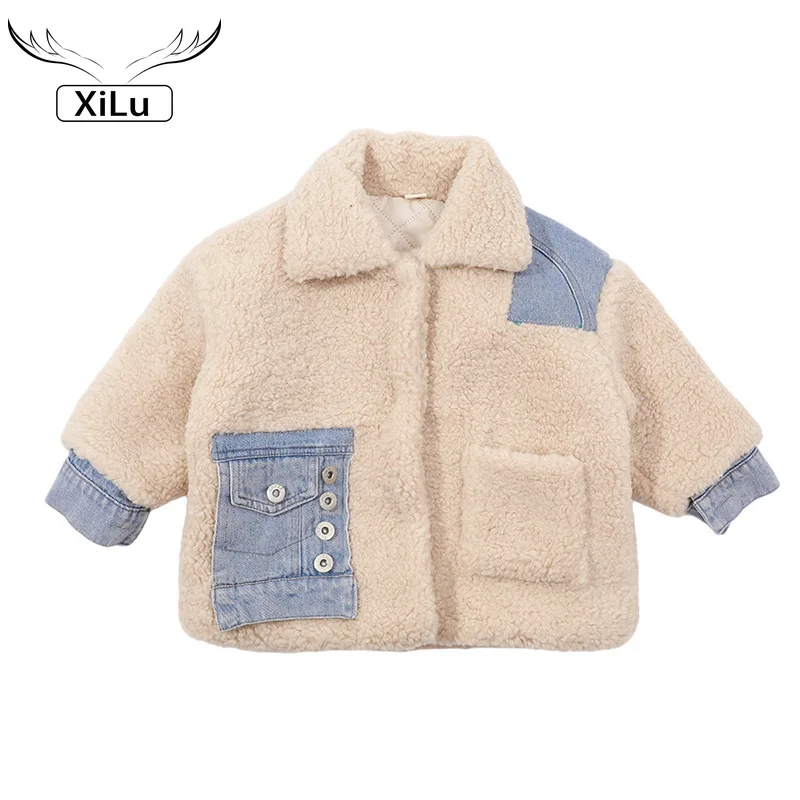 

Girls Stitching Denim Jacket Toddler Girl Winter Clothes Toddler Girl Fall Clothes Fur Jacket Kids Toddler Girl Winter Clothes