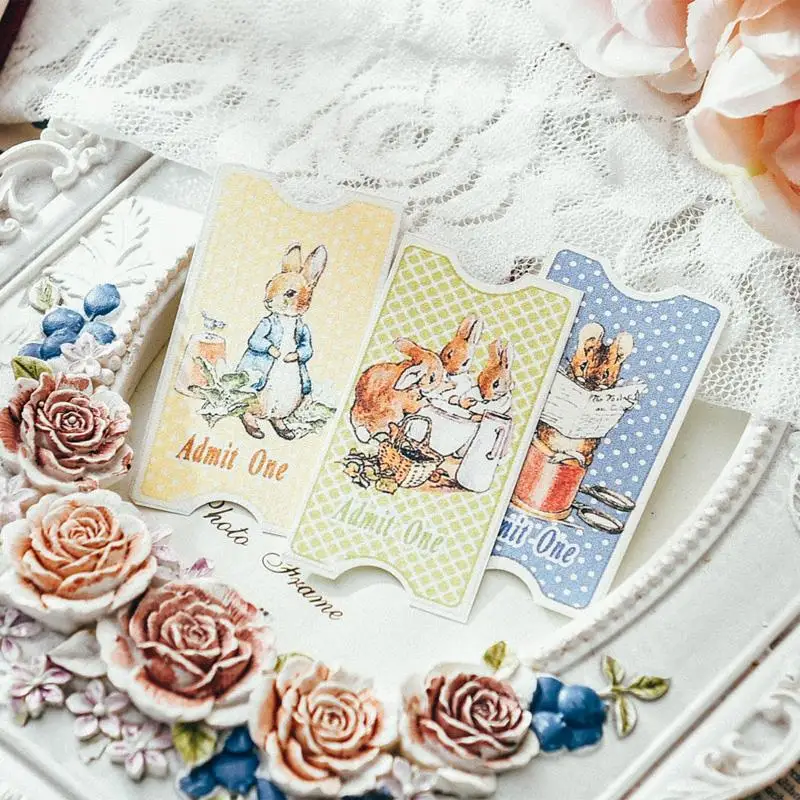 KLJUYP 24pcs Cute Rabbit Film Strip and Tickets Paper Die Cuts for Scrapbooking Happy Planner/Cardmaking/Journaling Project | Дом и сад
