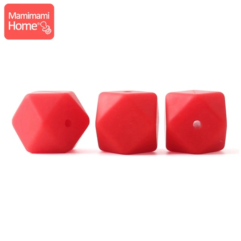 Red Mamihome 5 шт. Детские Прорезыватели для кормления 17 мм силиконовая восьмиугольная бусина может жевать DIY Ювелирные изделия игрушки для коляски Аксессуары для кормления Детские трофеи - Цвет: Red