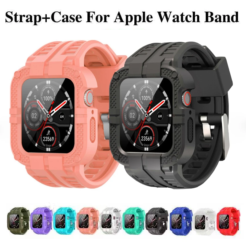 

Case + strap For Apple Watch Band 44mm 40mm 42mm 38mm For Iwatch Band Smart watch Bracelet Correa For Apple Watch 6 SE 5 4 3 2 1