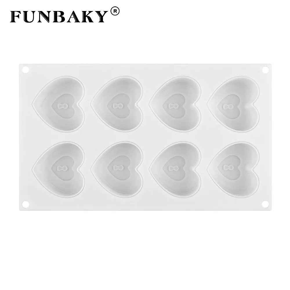 Силиконовая форма FUNBAKY 3d в форме сердца случайного цвета для украшения торта