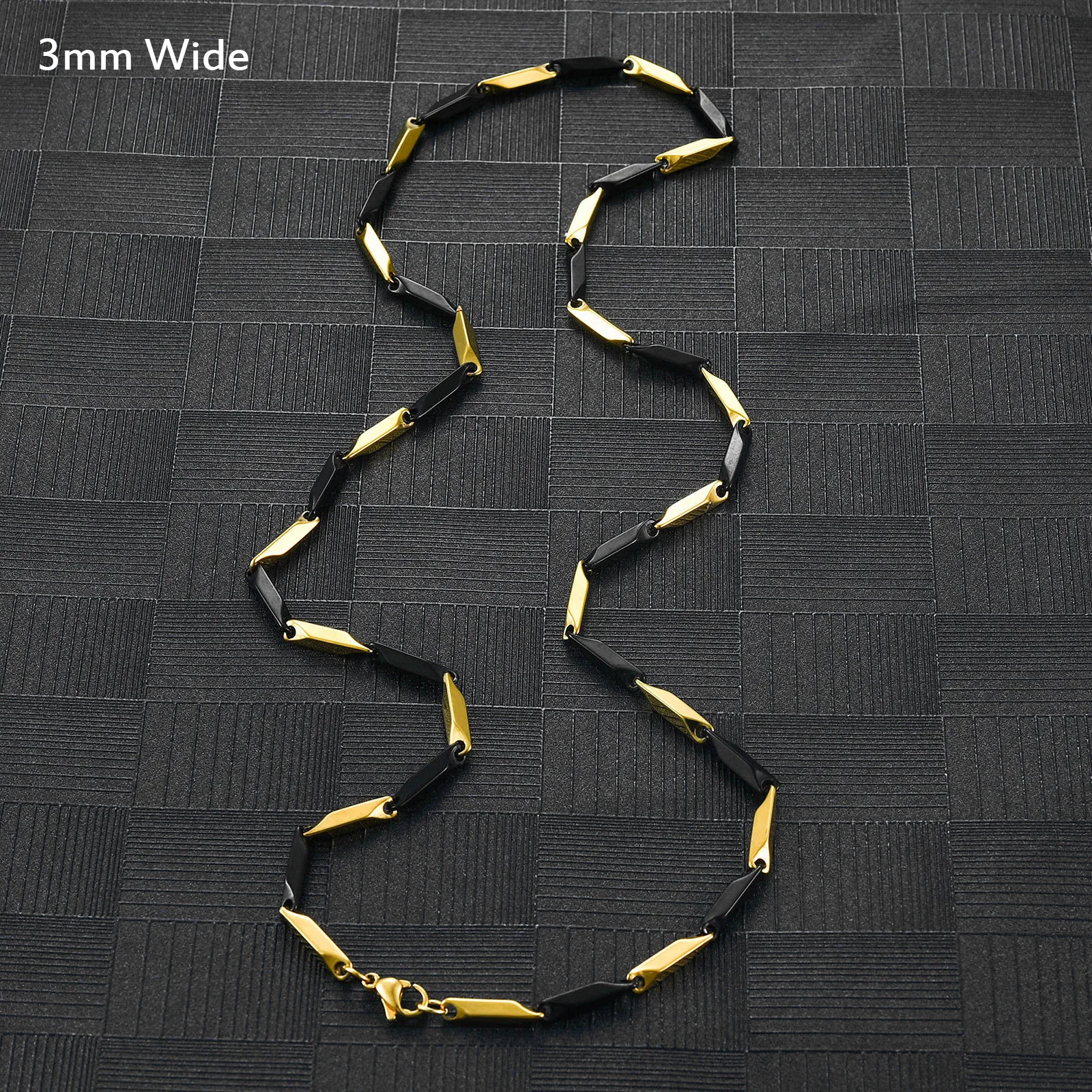 Бамбуковое ожерелье для мужчин колье из нержавеющей стали ширина 2/2 5/3 мм цвет