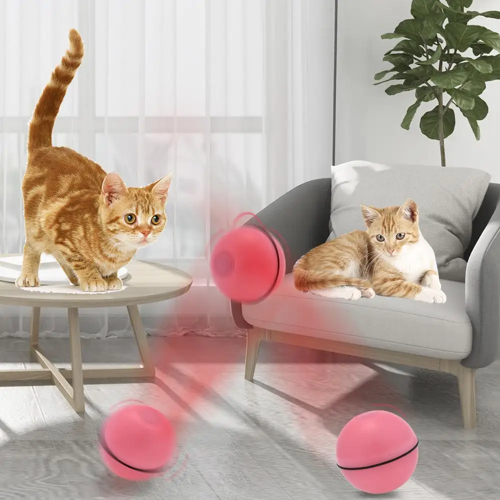 

USB Electric Pet Toys Magic Roller Ball Cat LED Rolling Flash Ball Automatic Rotating Toy