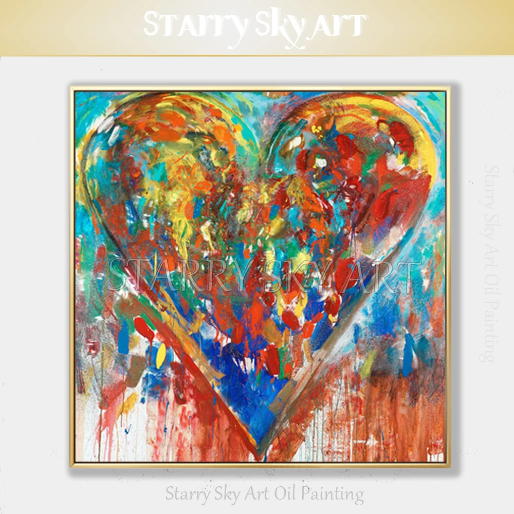 

Hand-painted High Quality Modern Abstract Street Style Heart Acrylic Painting Modern Wall Art Large Picture Heart Oil Painting