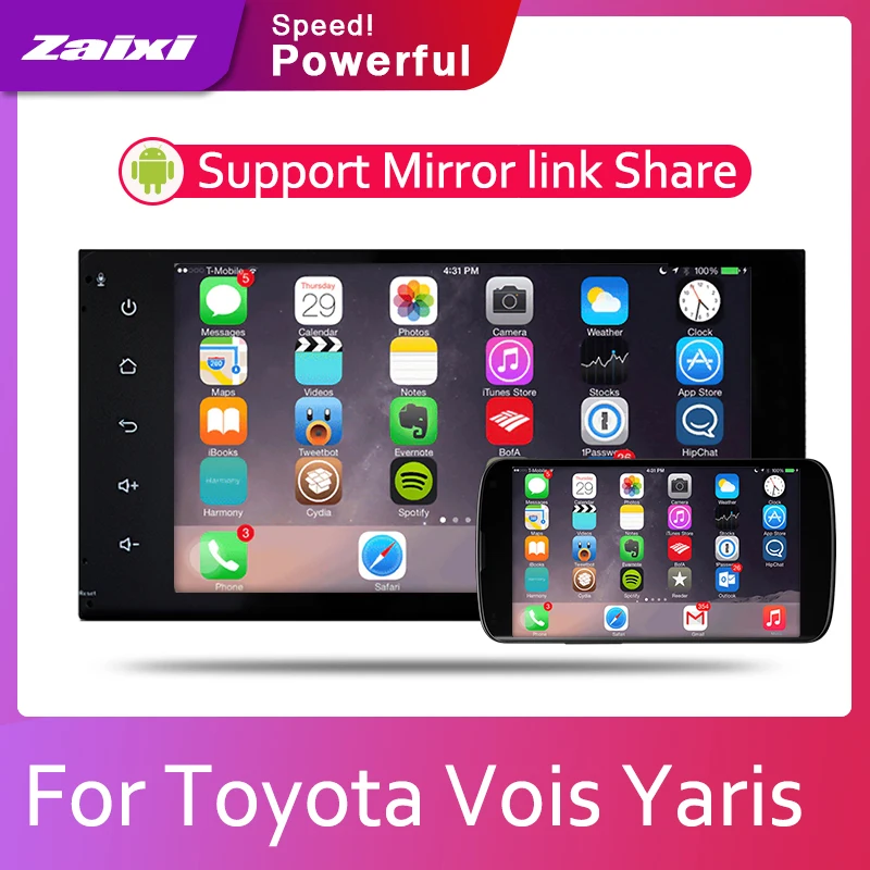 Автомагнитола ZaiXi 2DIN Android автомобильный проигрыватель с радио и GPS Bluetooth Wi-Fi MirrorLink