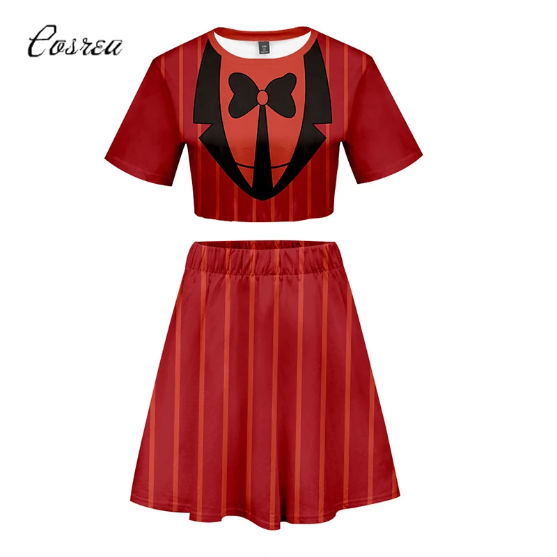 Cosrea Anime Alastor Costume Hazbin Cosplay Hotel Shirt Skirt Sport Suit Dress Charlie Tees Sexy Tops T Disfraz Women Girl | Тематическая
