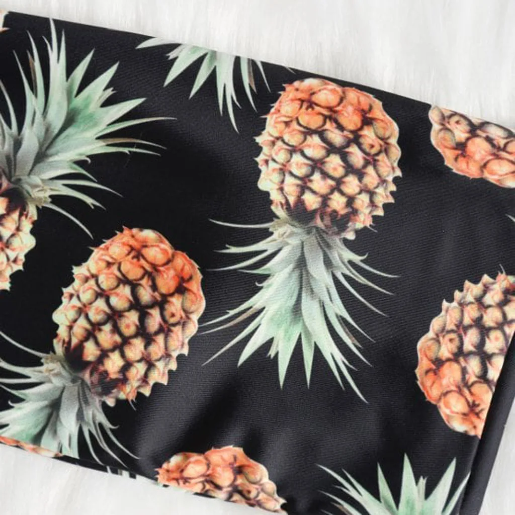 Женские Купальники микро бикини набор танкини две части ананас принт