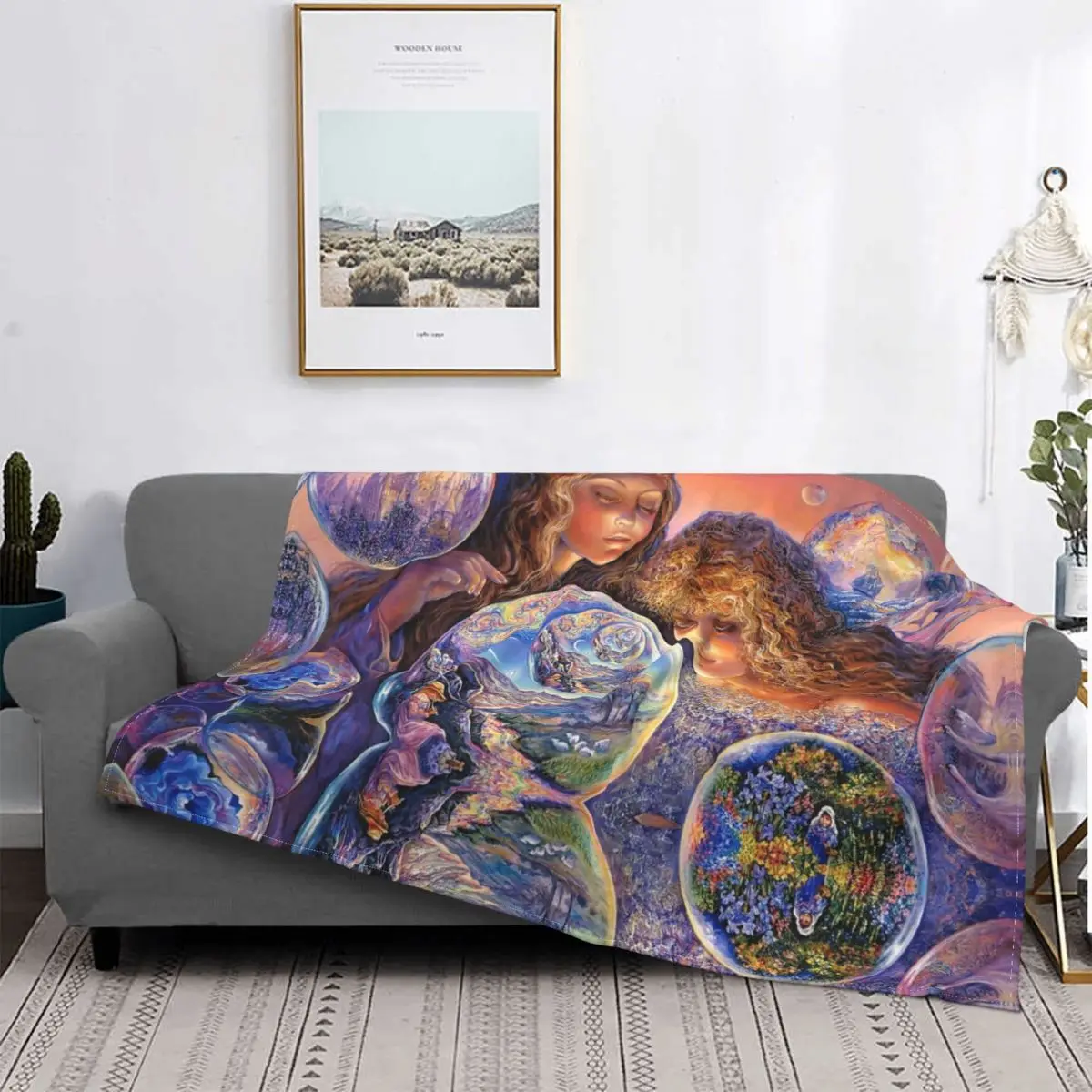 

Josephine Wall Gorgeous Fantasy Blanket Fleece Spring/Autumn Bubble World Lightweight Thin Throw Blanket for Bed Sofa Throws