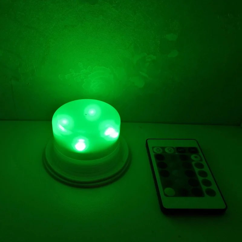 

D85mm 4RGB+4White LED Portable Mini Waterproof IP65 Direct charging IR remote LED light source for Wedding Party decoration 1pc