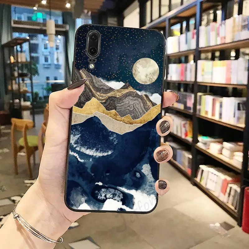 

Mountain Marble Moon pattern high quality Phone Case shell For Huawei honor Mate P 10 20 30 40 Pro 10i 9 10 20 8 x Lite