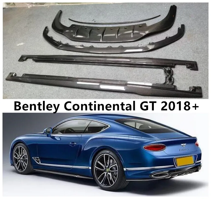Передний бампер для губ из углеродного волокна боковая юбка тела чехол Bentley