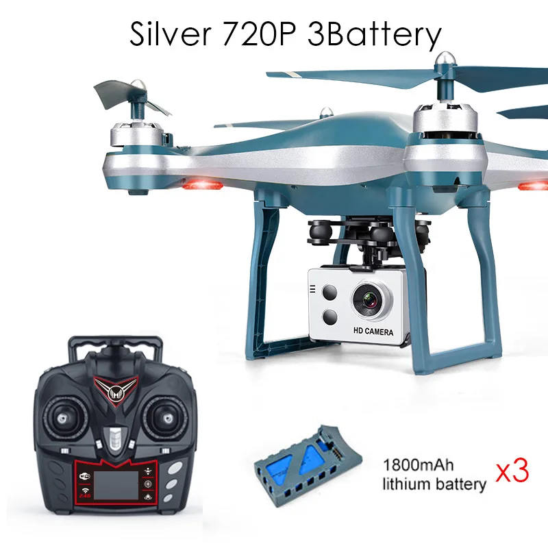 K10 Дрон с GPS Камера Hd Rc вертолет Квадрокоптер Follow Me(следуй за мной одним нажатием кнопки возврата длинные Срок службы батареи низкая Мощность и функцией автоматического возврата - Цвет: Silver 720P 3B