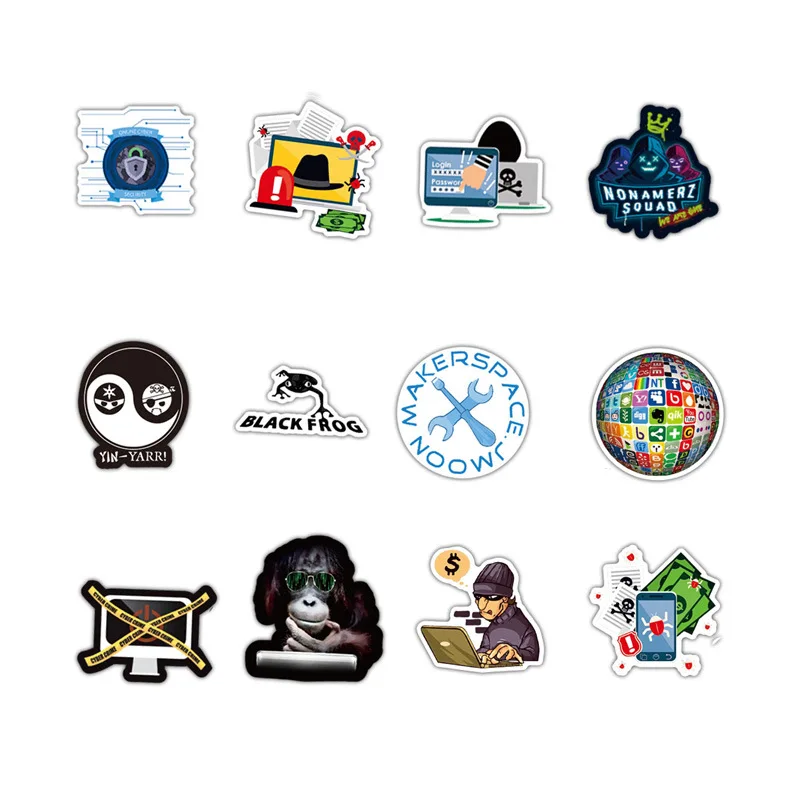 

B 50Pcs Hacker Developer Language JAVA Logo Series For Laptop Motorcycle Skateboard Waterproof DIY Stickers
