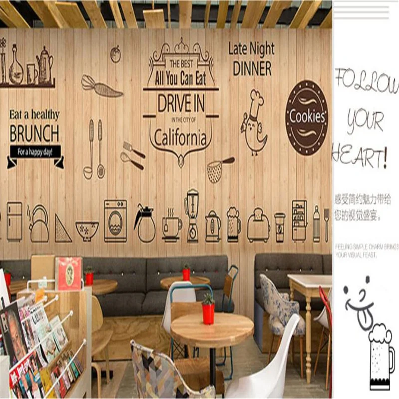 Винтажная зернистая настенная бумага по индивидуальному размеру 3D запеченный