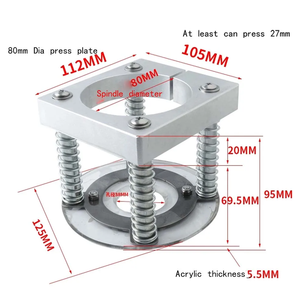 

100mm 80mm diameter Automatic Press Plate clamp device for woodworking cnc router Engraving Machine Accessories