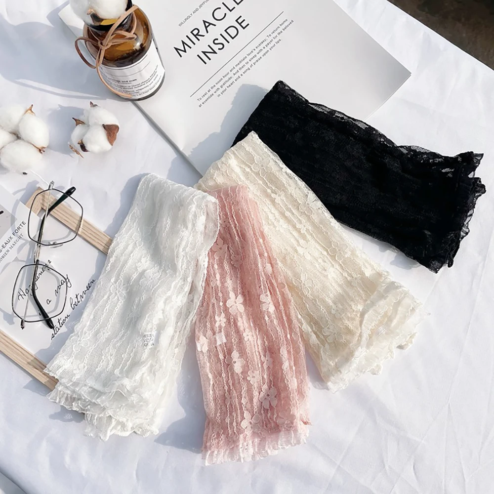 1 пара длинные кружевные перчатки без пальцев