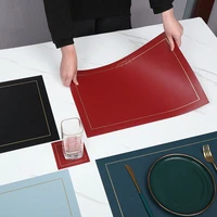 rectangular leather placemats table mat oil water proof and heat insulating household table coasters kitchen device sets