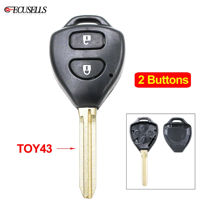 Чехол для ключа с 2 кнопками и дистанционным управлением умный чехол Toyota Camry Corolla