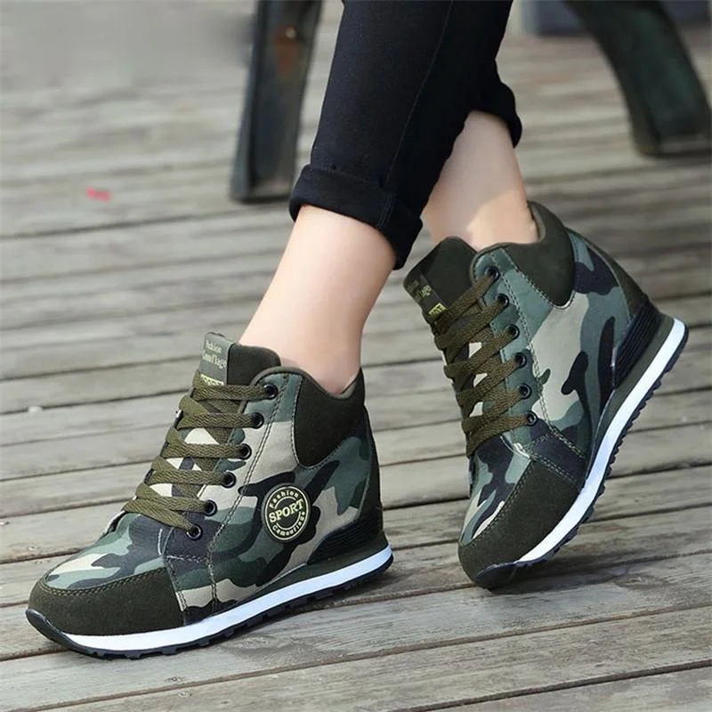 

Кеды женские камуфляжные, холщовые кроссовки с высоким берцем, на шнуровке, повседневная обувь для тренировок, большие размеры