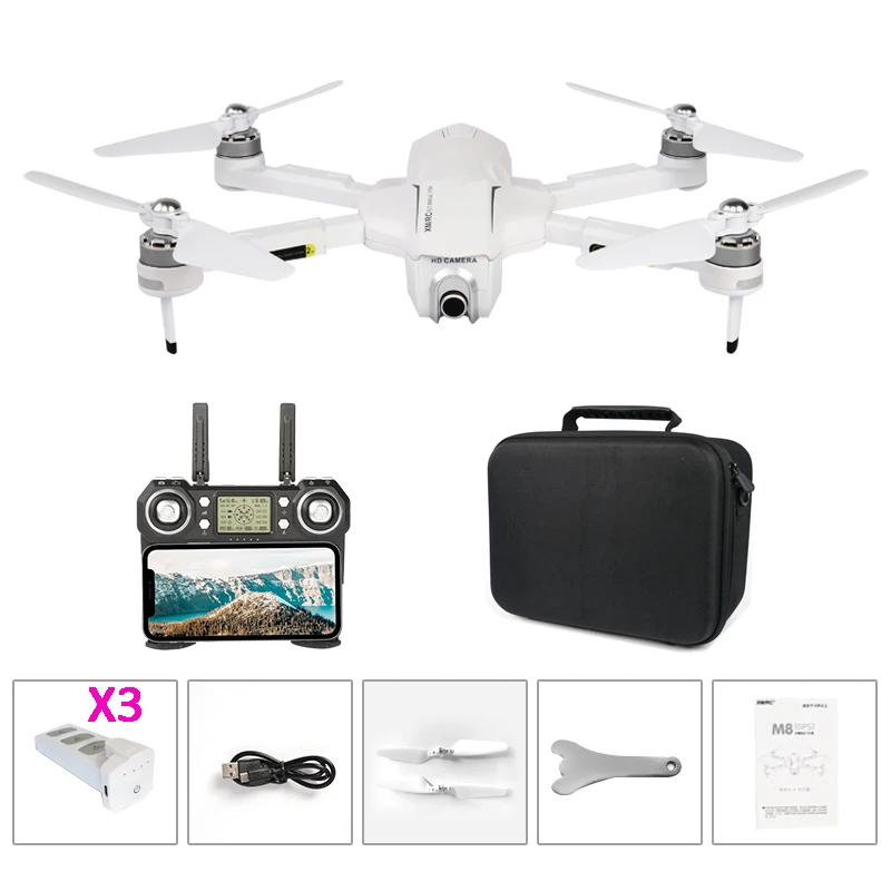 white with 3BAT Gps 4k Дрон камера hd Профессиональный FPV мини-Квадрокоптер follow me селфи rc вертолет игрушки для мальчиков VS H68 H47 E58 - Цвет: white with 3BAT