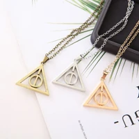 geometric round hourglass magic feather double circle series time magic hat snitch charm necklace funnel rotation jewelry