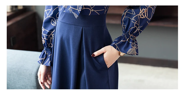 Модные Изящные платья с принтом для женщин сезон осень новый стиль женское