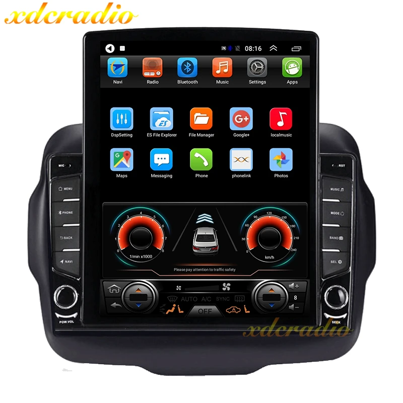 Автомагнитола Xdcradio 10 4 дюймов Android 0 в стиле Tesla для Jeep Renegade мультимедийный плеер с