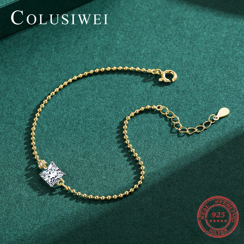 Colusiwei модные 925 стерлингового серебра изумрудно рубишь небольшой площади